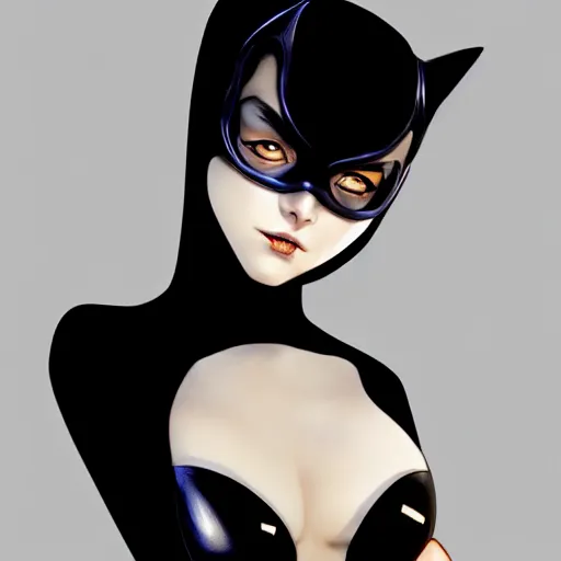 Image similar to a portrait of a beautiful catwoman, saturn inverted, art by ilya kuvshinov and wlop and and josan gonzalez, shikanosuke yagaki, mitsumayo, reivaille, digital art, highly detailed, intricate, sharp focus, trending on artstation hq, deviantart, pinterest, unreal engine 5, 4 k uhd image