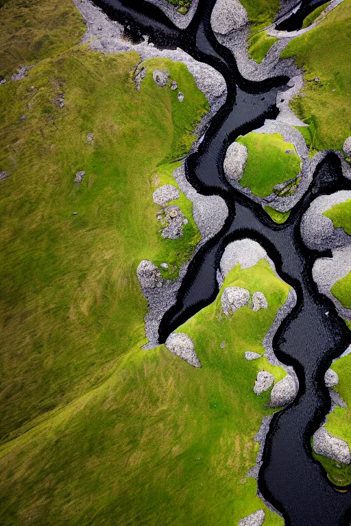 Image similar to a stunning landscape top down aerial photo of iceland, featured on behance