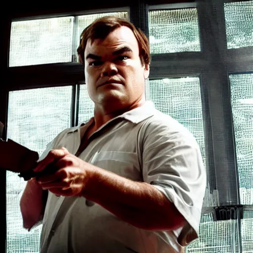 Image similar to jack black as dexter morgan, tv still