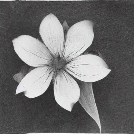 Image similar to edwardian photograph of a strange flower, beautiful, unlike anything else, very grainy, slightly blurry, 1900s, 1910s
