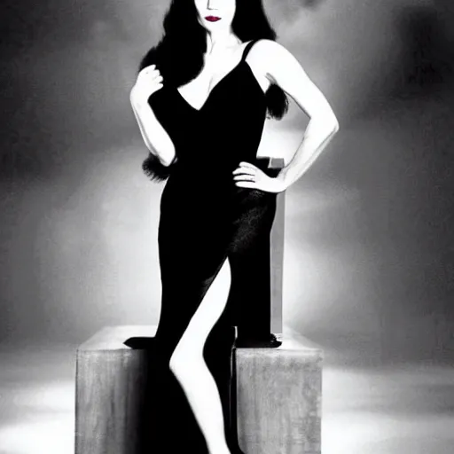 Image similar to amy adams as morticia addams