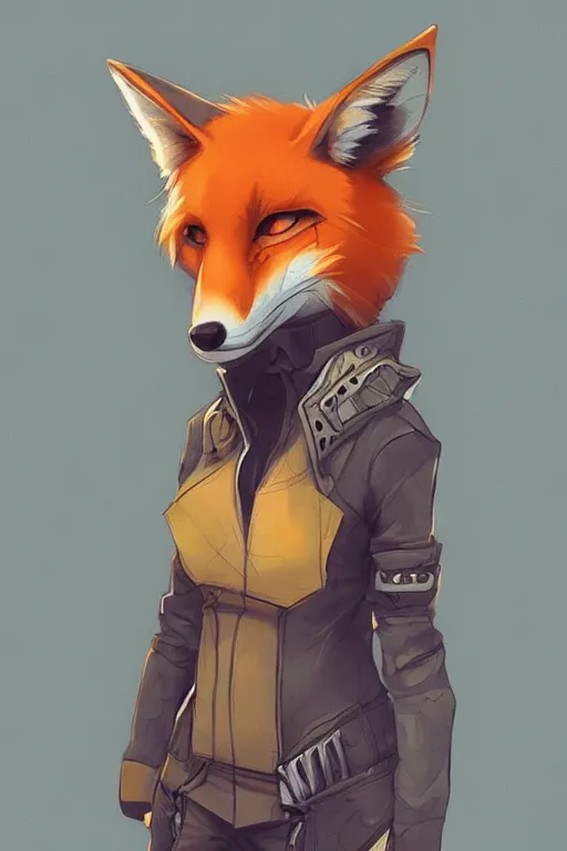 Image similar to a fox fursona, trending on artstation, by kawacy, furry art, digital art, cyberpunk, high quality, backlighting