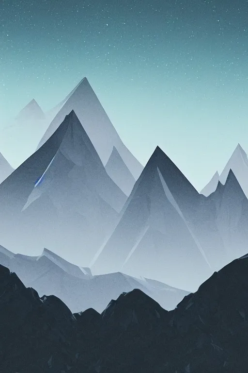 Prompt: digital matte fantasy dreamy mountain scape dark tones, 8 k by tyler hobbs #