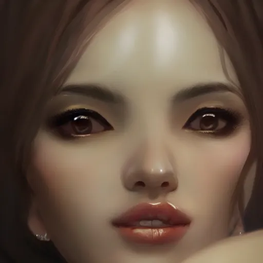 Image similar to a beautiful and elegant girl by wlop, by ruan jian, dream, closeup headshot, 8 k, high detailed, ultra - realistic painting, trending on artstation.