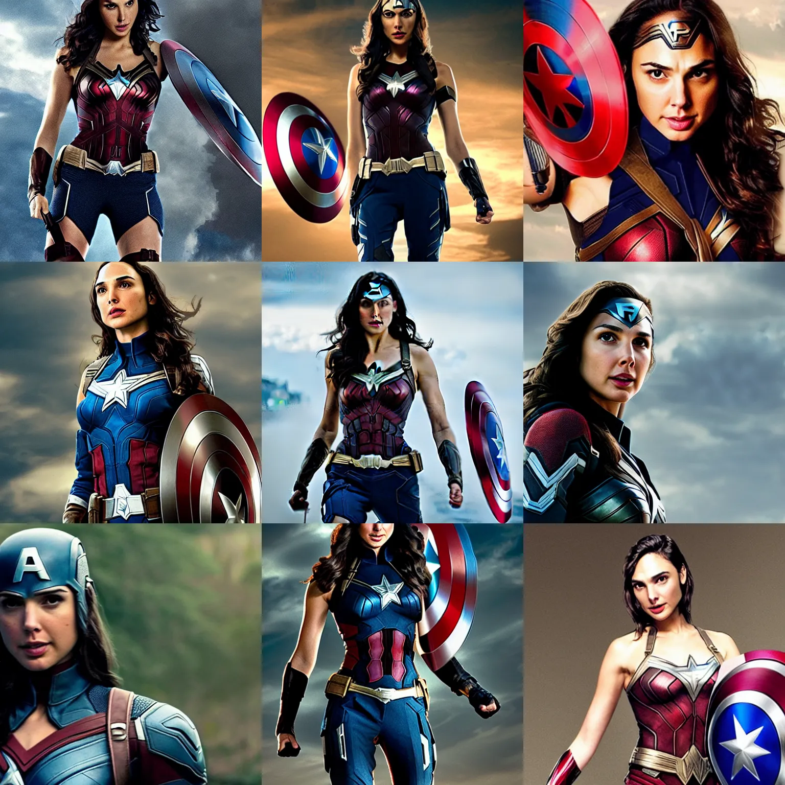 Prompt: gal gadot as captain America