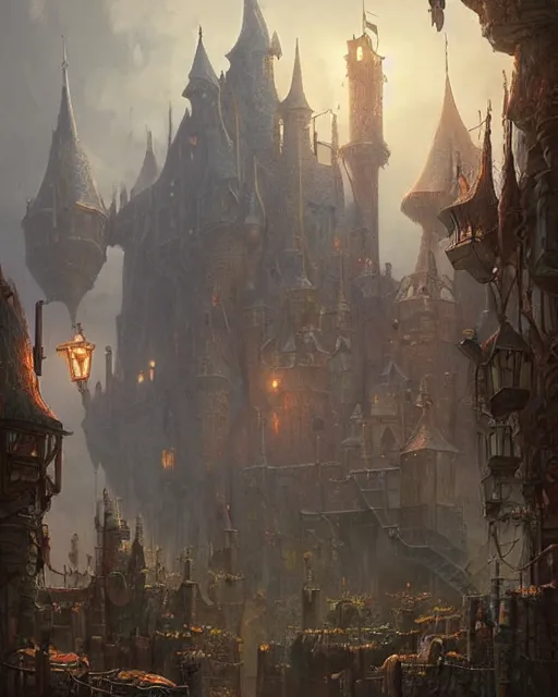 Image similar to gathering at the gallows at the courtyard of a robust fantasy castle, calming, uplifting mood, ultra realistic, factory, funny, small buildings, highly detailed, epic lighting, illuminated, cinematic, morning, art by eddie mendoza