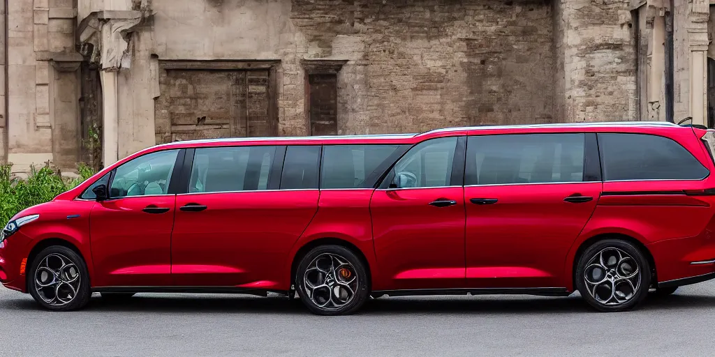 Image similar to 2022 Alfa Romeo Minivan, red