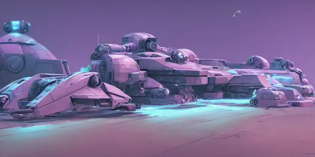 Image similar to Hard Surface Shape Form Exploration, Detailed, 8k, sci-fi, pastel colors, props, panel, concept, simon stalenhag ,syd mead, vehicle, speeder, parts,modular, insane detail, spaceship , complex geometry, mega collection, Star Wars