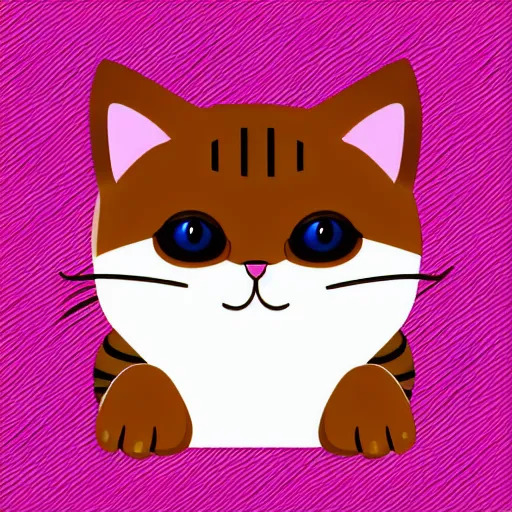 Prompt: “cute kitty vector art, blue background”