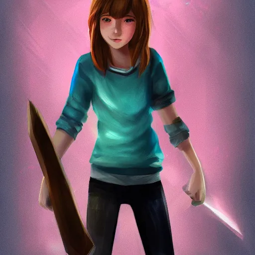 Image similar to a digital painting of Max Caulfield as a League of Legends champion. Art for the champion skin