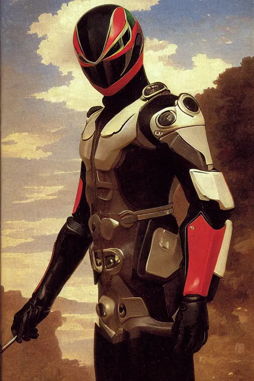 Image similar to portrait of a kamen rider rx, full set of equipment, helmet, majestic, solemn, by bouguereau