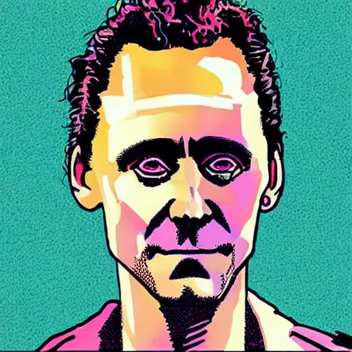 Image similar to “ tom hiddleston retro minimalist portrait by jean giraud, moebius starwatcher, comic, 8 k ”