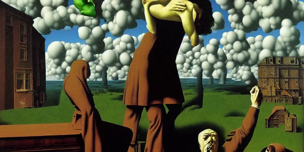 Prompt: Uncurable Virus by Richard Corben, by by René Magritte, surrealism, gothic, baroque