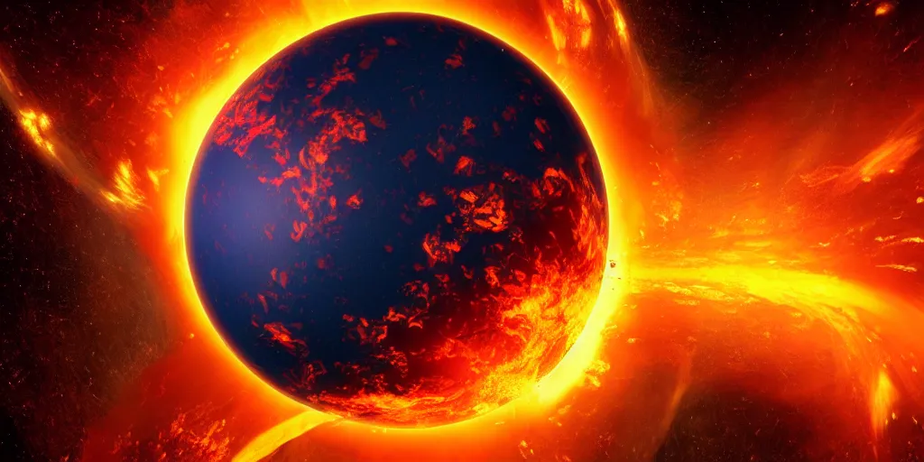 Image similar to a planet in fire