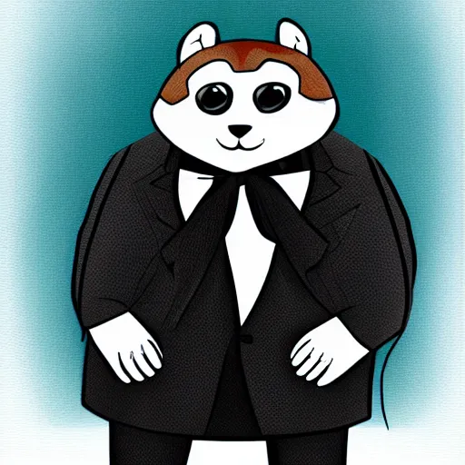 Prompt: a cute marmot in a tuxedo, digital art, comic book style