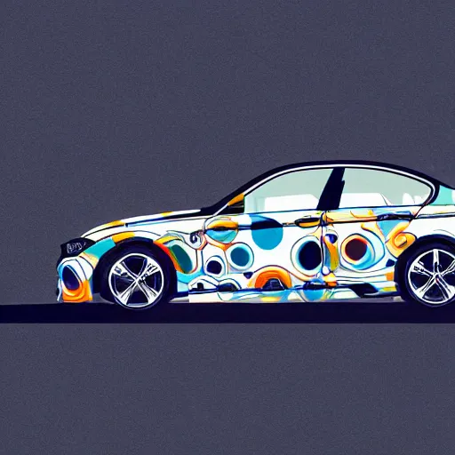 Image similar to abstract advertising illustration for bmw