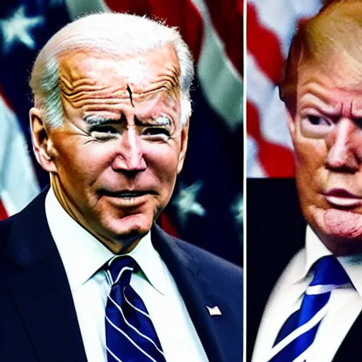 Prompt: president biden and president trump having a boxing match, sports photo