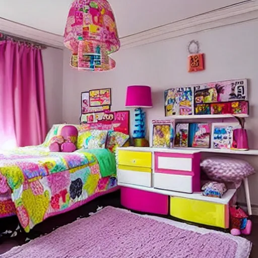 Image similar to 90s style kids bedroom.