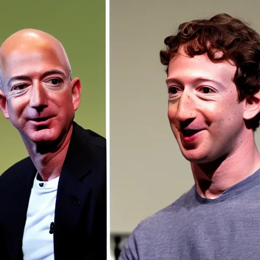 Image similar to jeff bezos with mark zuckerberg's hair