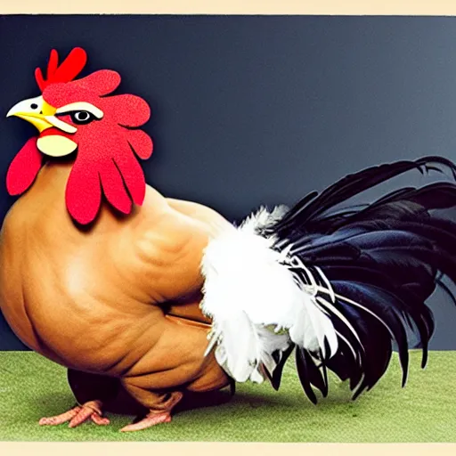 Prompt: uhd mike tyson with feathers and a beack, resembling a chicken