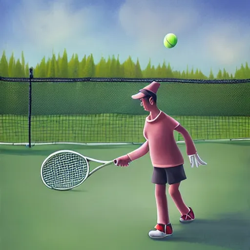 Prompt: tennis, by gediminas pranckevicius