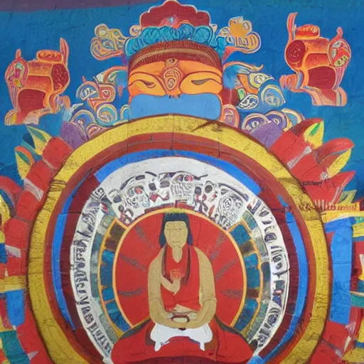 Prompt: tibetan mural