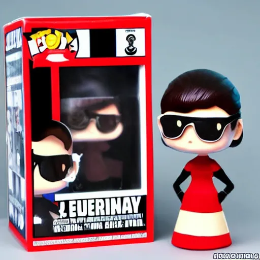 Image similar to audrey hepburn cos play ernst blofeld, stop motion vinyl action figure, plastic, toy, butcher billy style