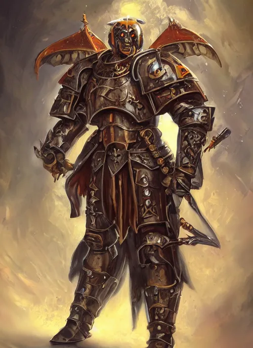 Image similar to John TotalBiscuit Bain dressed as a Warhammer 40k paladin, by Ivan Aivakovsky, by Boris Vallejo, epic fantasy character art, D&D Concept Art, full length, Realistic, Regal, Refined, Detailed Digital Art, Oil Paining, Exquisite detail, post-processing, masterpiece, Cinematic Lighting, Unreal Engine, 8k, HD