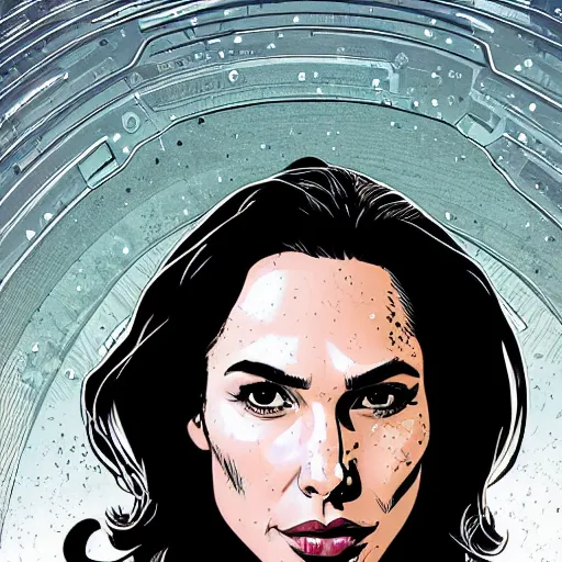 Image similar to portrait of gal gadot, by laurie greasley and james stokoe