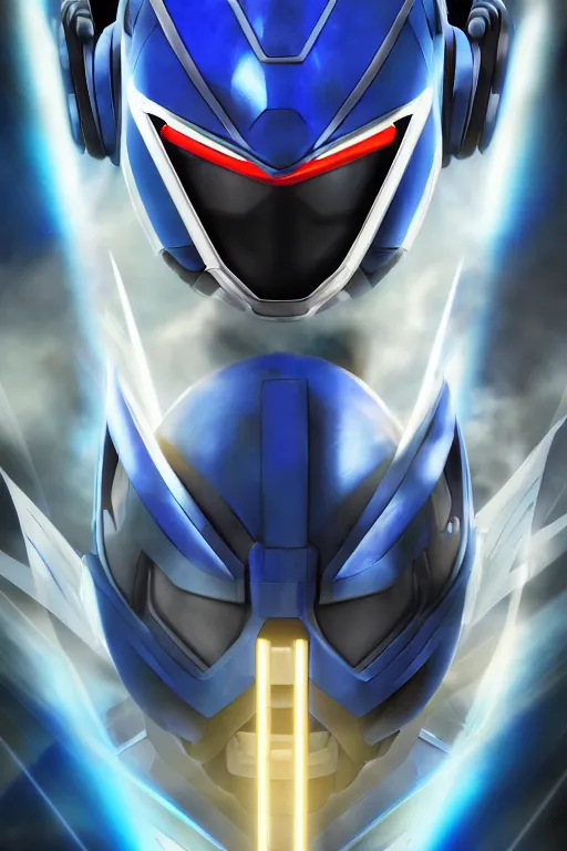 Image similar to robot ninja mask helmet megaman x zero rockman 2 0 2 2 switch game boss legacy collection fanart artsation hyper realistic, octane render clouds, neon colors, bright lights, avatar movie style blue color, 3 2 k image, avatar movie with what if marvel style animation, xel - shaded animation style