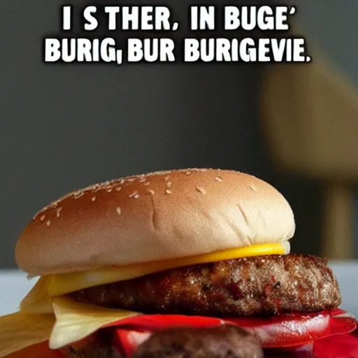 Image similar to i am still in bed and a burgie is coming