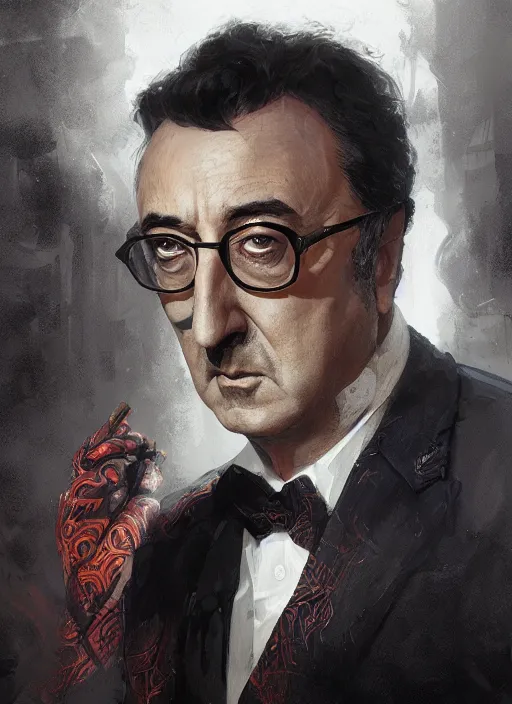 Image similar to Portrait of Peter Sellers, marvel comics, dark, intricate, highly detailed, smooth, artstation, digital illustration by Ruan Jia and Mandy Jurgens and Artgerm and Wayne Barlowe and Greg Rutkowski and Frank Frazetta