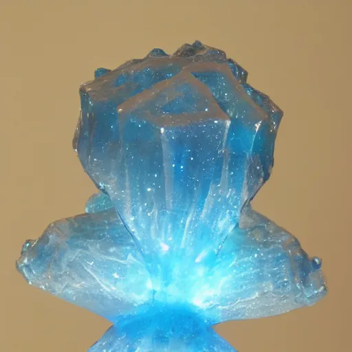 Image similar to uncropped blue ice crystal sculpture of galaxy nebula