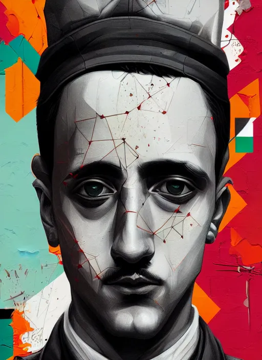 Prompt: hyper detailed ultra sharp gavrilo princip serbian nationalist photorealistic portrait, noir aesthetic, masterpiece, vibrant, illustration, art by sachin teng, felix englund, organic matte painting, emerald color palette, hard edges, graffiti, street art 8 k