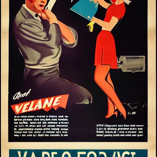 Prompt: 1940s poster advertising vape devices