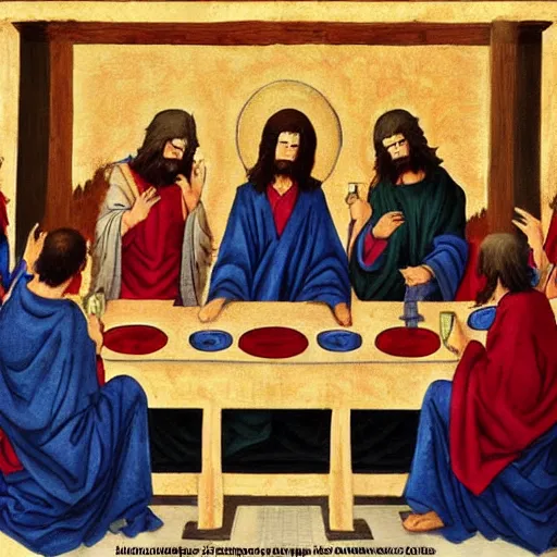 Image similar to Akatsuki in The Last Supper painting