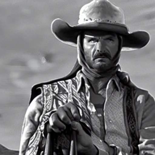 Prompt: a film still of Johnny Joestar from steel ball run in ''The Good, the Bad and the Ugly''(1966)