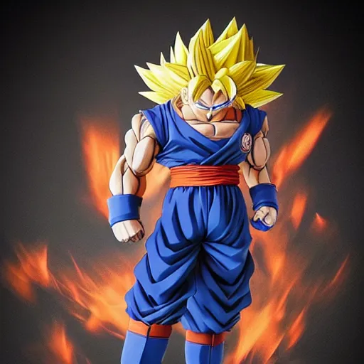 Image similar to a dragon ball goku miniatures Photorealistic HD 8k highlights and shadow detailed High Resolution