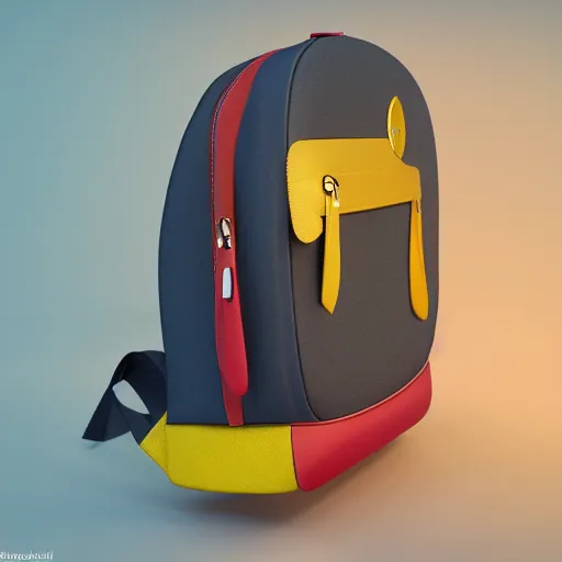 Prompt: a backpack in banana fruit shape, digital art, artgem, octane render, artstation, hasselblad photo, 4 k resolution, fashion design, product photo, symmetrical