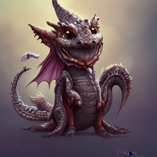 Image similar to An adorable whimsical dragon, highly detailed, digital painting, artstation, concept art, smooth, sharp focus, studio light, by Phil and Kaja Foglio