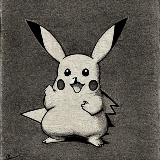 Image similar to pikachu drawn by leonardo da vinci