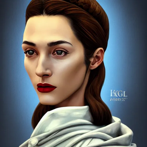 Image similar to A Crusader Kings II portrait of a Spanish young woman with high cheekbones. Good bone structure. Dressed in 1940s style. Highly detailed, fine Art, high detail, great lighting, 8k resolution, masterpiece, concept art, illustration, clear eyes, painting oil on canvas, octane render, HDR, trending on artstation, 4k, 8k, HD