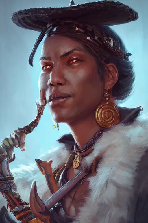 Image similar to witchdoctor, d & d, fantasy, portrait, highly detailed, headshot, digital painting, trending on artstation, concept art, sharp focus, illustration, art by artgerm and greg rutkowski and magali villeneuve