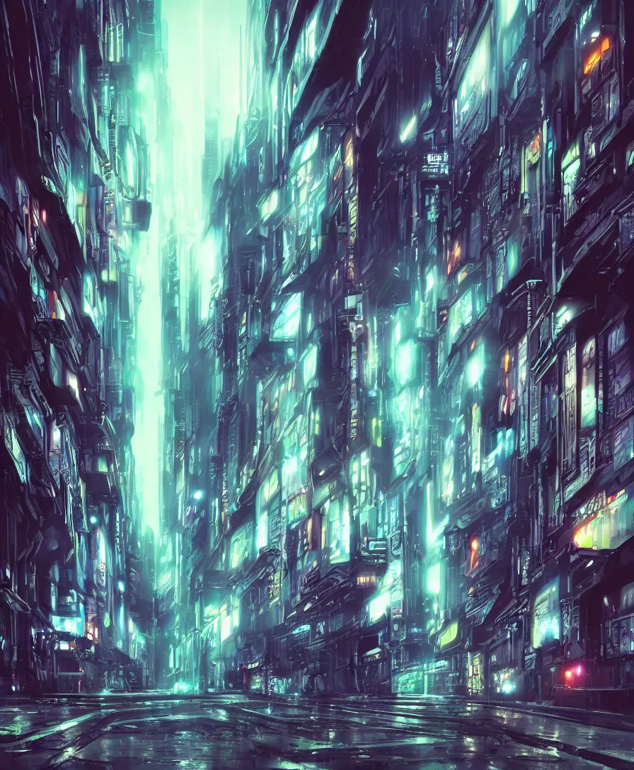 Prompt: warp speed concept art blade runner matte painting tron neon alleyway cityscape night human figure
