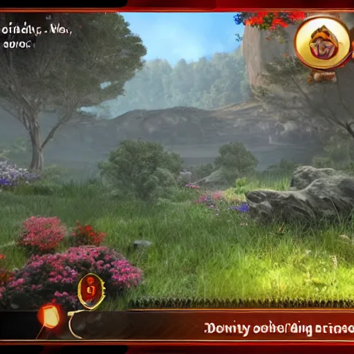 Image similar to kratos in flowers hill, screenshot