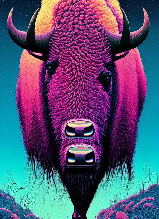 Prompt: symmetry!! stunning portrait of a buffalo on the street by bricks of flour, cocaine bricks, by victo ngai, kilian eng vibrant colors, dynamic lighting, digital art, winning award masterpiece, fantastically beautiful, illustration, aestheticly inspired by beksinski and dan mumford, upscale with simon stalenhag work, artstation, 8 k