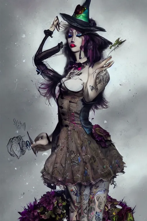 Image similar to Beautiful female, full body, Alice in wonderland, punk rock, piercings, tattoos, skirt, midriff, dramatic lighting, cinematic, establishing shot, extremely high detail, foto realistic, cinematic lighting, post processed, concept art, high details, cinematic, 8k resolution, beautiful detailed, photorealistic, digital painting, artstation, concept art, smooth, sharp focus, artstation trending, octane render, unreal engine