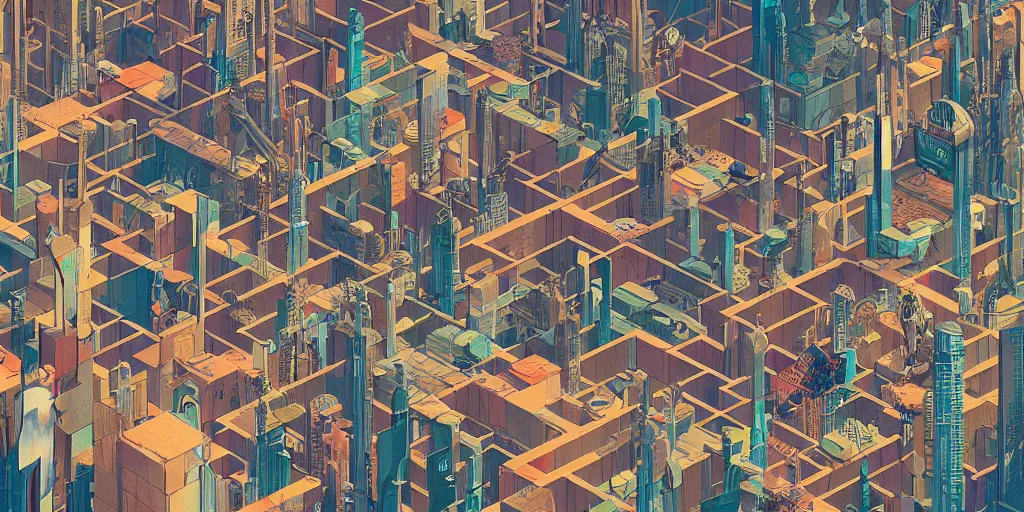 Image similar to a graphic layout design maze poster of cyberpunk city, chris ware, peter mohrbacher, jane newland, peter gric, chris ware, aaron horkey, illustration, artstation