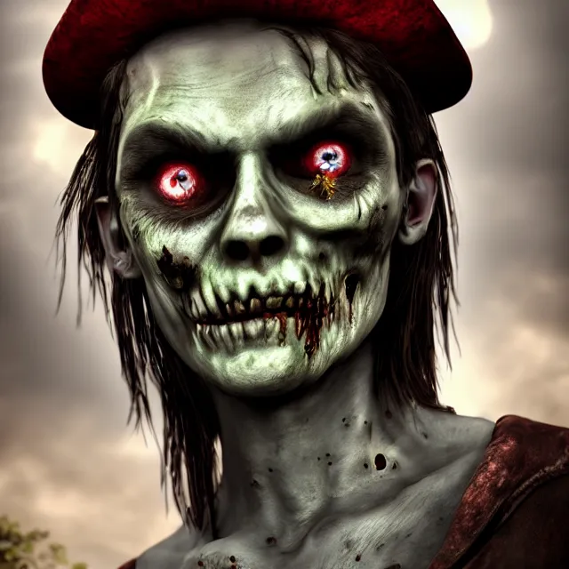 Image similar to perfectly centered close up portrait, zombie pirate, highly detailed, character concept, unreal engine 5, candid photography, by anne stokes