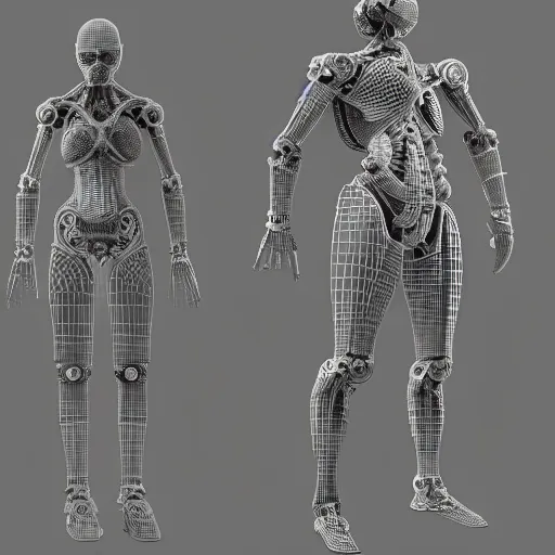 detailed 3D mesh of human body sculpture, anatomically